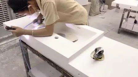 Solid Surface Double Sink Bathroom Hotel Vanity Top