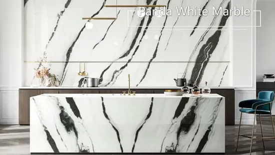 Customized Panda White 34 Inch Marble Bathroom Vanity Top 
