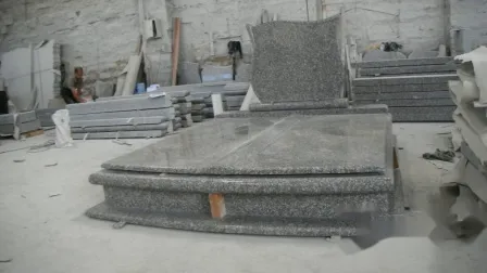 Natural Stone Multicolored Red Granite Memorial Tombstone Customized 