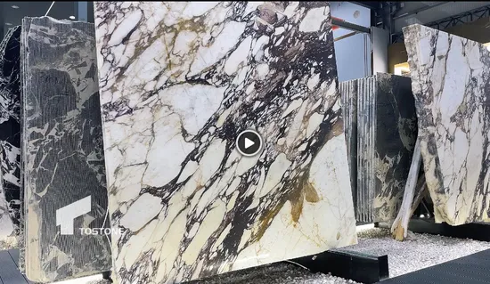 Tostone Calacatta Viola White Marble Slab Modern Polished Finish for Homes, Bathrooms & Interior Design Projects 