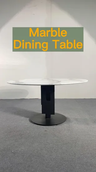 Simple Rectangular Modern Marble Stone Table Home Metal Dining Furniture Set 