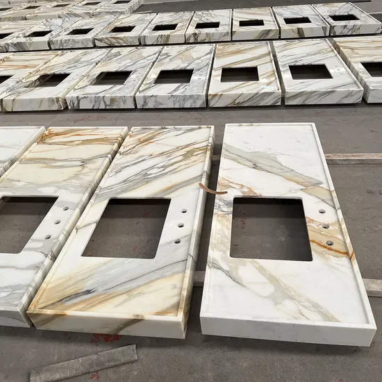 Modern New Design Artificial Quartz Marble Calacatta Countertop Vanity Top in Bathroom Vanities 