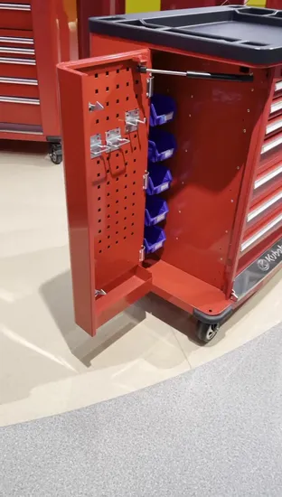 Red Tool Cabinet Cart Storage Box Cabinet W/ 7 Drawers Pegboard Wheels Chest 