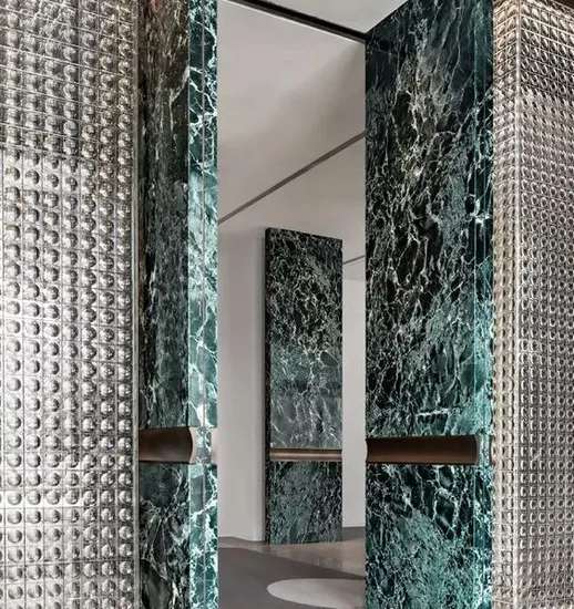 Newstar Villa Exterior Interior Decoration Wall Marble Floor Tile Background Wall Tiles Green Marble Slab 