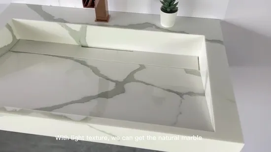 Customized Fabricating Solid Surface Bathroom Vanity Top 