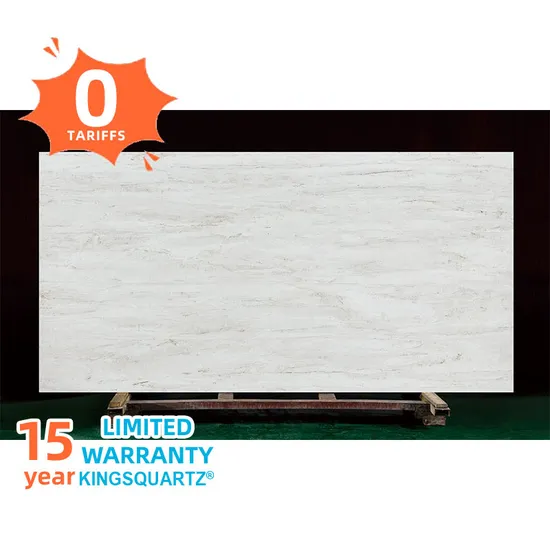 Tostone Fashionable White Artificial Quartz Stone Slab for Countertop Vanitytop Building Project 